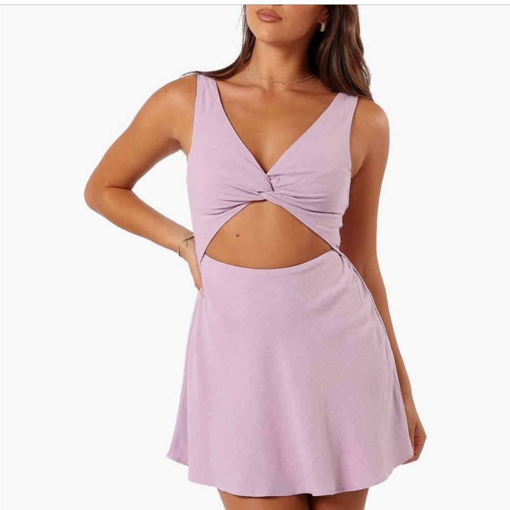 Petal & Pup Purple Skater Mini Dress with Cut Out